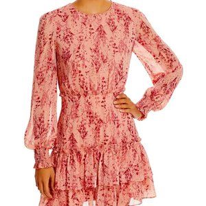 AQUA - Floral Tiered Mini Dress Dress Size L